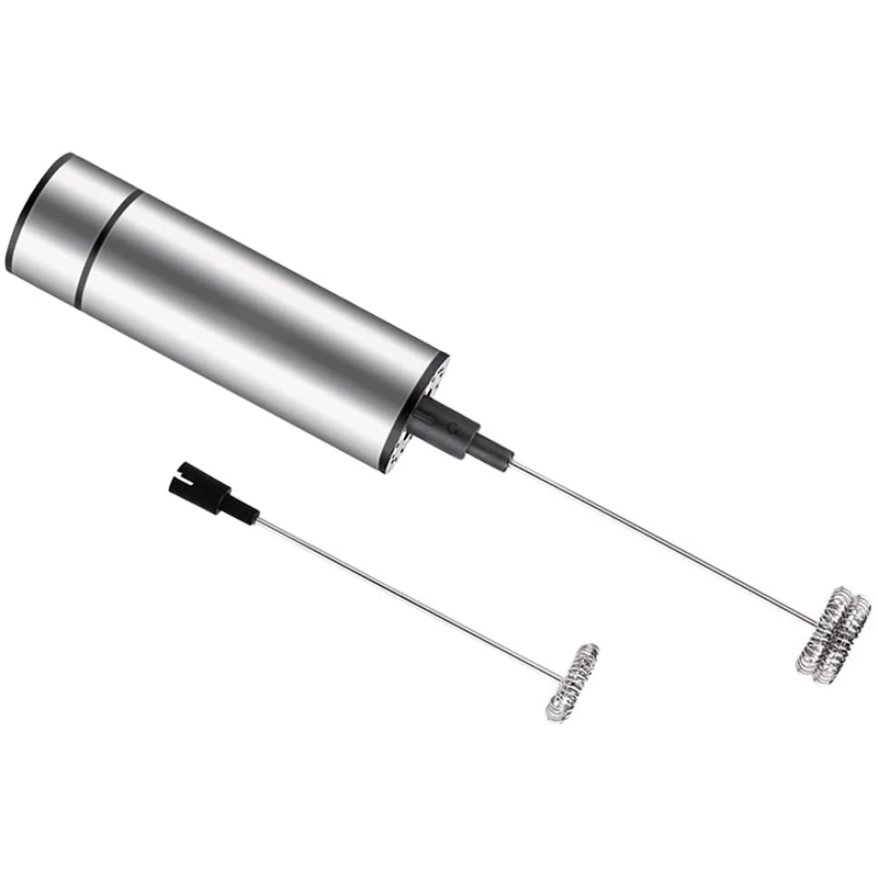 

Electric Milk Frother Stainless Steel Milk Whisk Double Head Spring Whisk Coffee Frother Latte Cappuccino