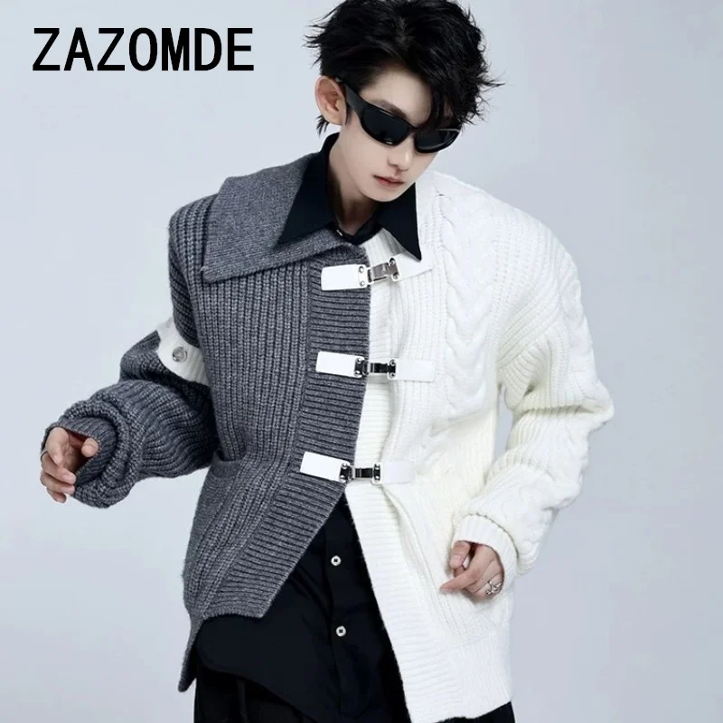 Уличная одежда ZAZOMDE мужской кардиган свитер осенняя корейская мода с