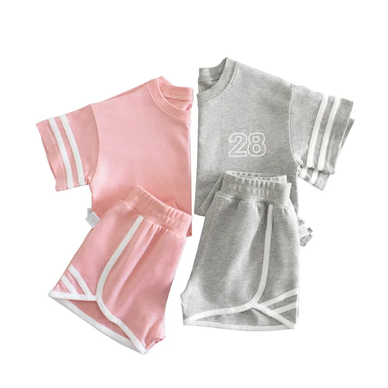 

Summer clothes new children's short-sleeved suit 2022 summer girls loose T-shirt baby clothes two-piece suit