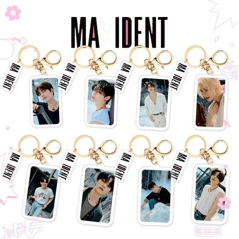 

Kpop Felix Stray Kids Keychain Album Maxident Hyunjin Photocards Personalized Bang Chan Key Chain Key Ring Charm Jewelry Gift