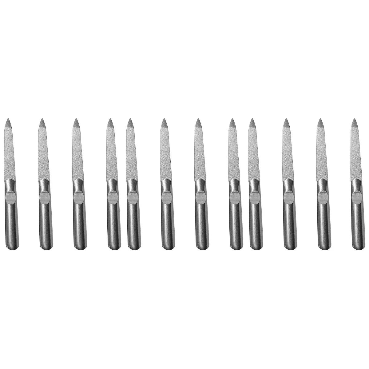 

12 PCS Stainless Steel Nail File Tool Practical Nail Trimming Tool (Silver)