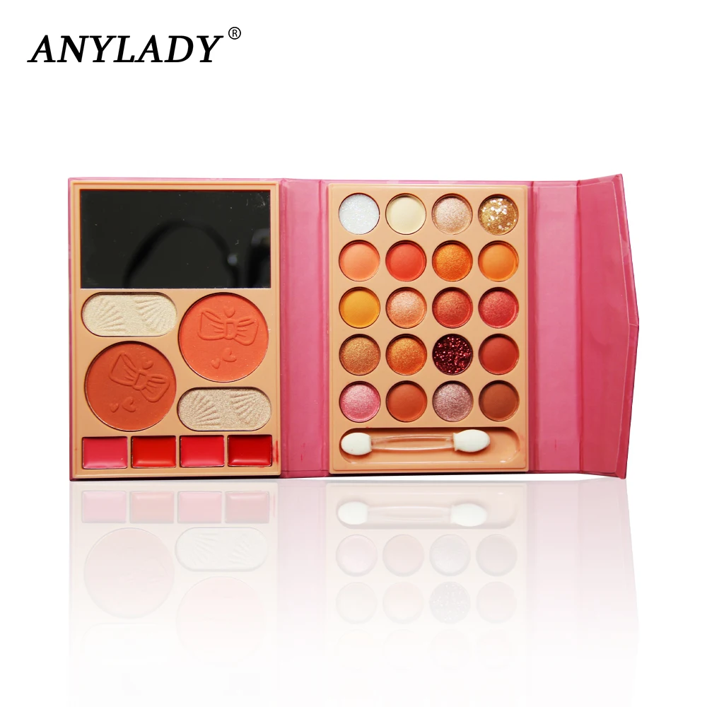 

ANYLADY 28 Colors Makeup Sets Shimmer Glitter Eyeshadow Palette Highlight Blush Lipstick Makeup Kit with Mirror Eyeshadow Kit