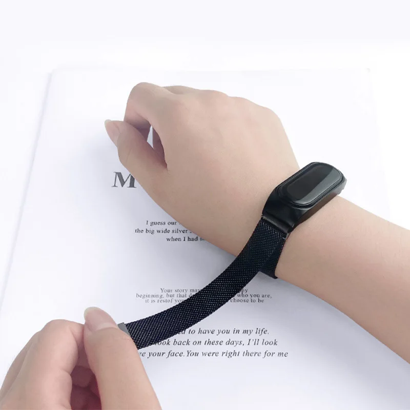 Браслет Магнитный из нержавеющей стали для Xiaomi Mi Band 6 5 4 | Электроника