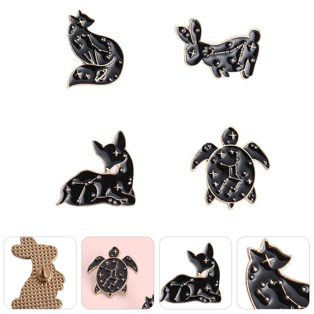 

4pcs Cartoon Brooches Lovely Breastpins Sweater Brooches Alloy Clothing Decors