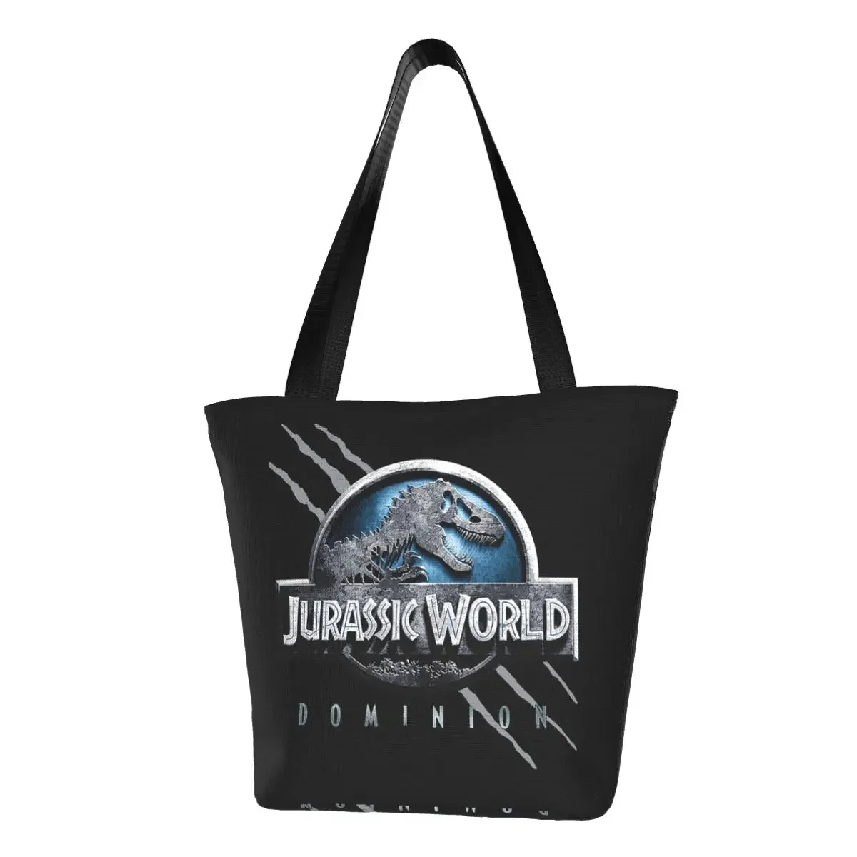 

Cute Jurassic World Dominion Jurassic Park Shopping Tote Bags Recycling Dinosaur Grocery Canvas Shoulder Shopper Bag