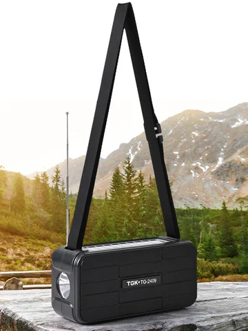 Портативное FM-радио на солнечной энергии с LED-фонариком, музыкальным плеером и плечевым ремнем, мини-радио для дома, работы, школы