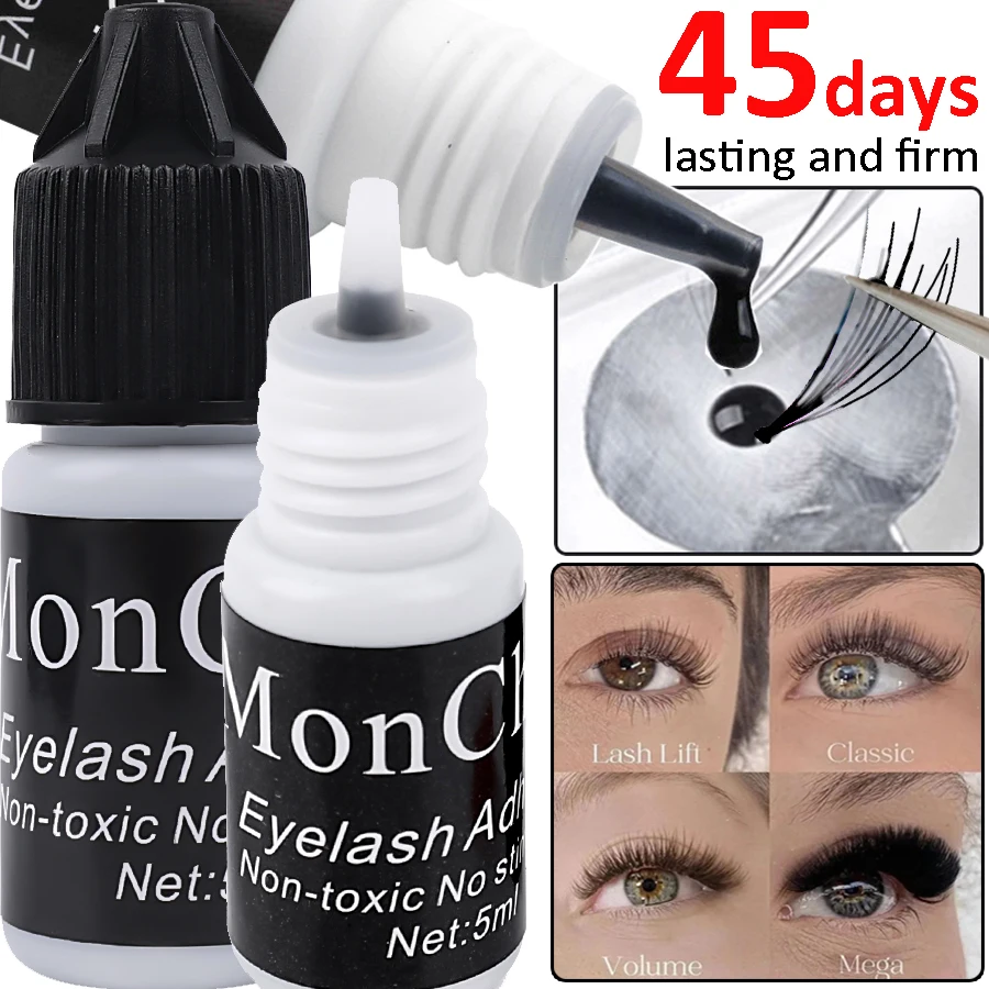

5ml Black Eyelash Extension Glue Waterproof Quick Drying Sturdy Glue for Semi-Permanent DIY Grafting Fake Eyelash Extension Glue