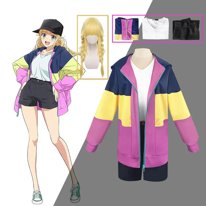 

Anime cosplay Tsukimi Eiko Cosplay Costume Jacket Shirt Pants Ya Boy Kongming Paripi Koumei Eiko Tsukimi Girls paty clothing