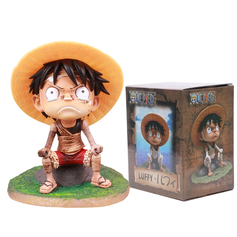 

One Piece Monkey D Luffy Anime Figure 13cm GK Bandage Childhood Luffy Sitting Crying Ver. PVC Car Decoration Collectible Model