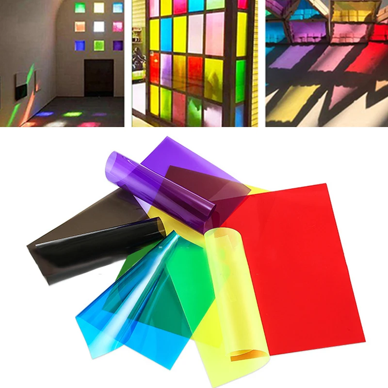 A5 Transparent PVC Colourful Sheet Self Adhesive Window Glass Change Color Tint  Acetate Clear Translucent Hard Sheets Wholesale