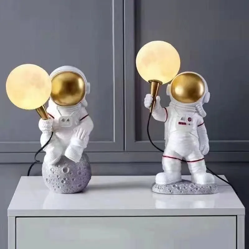 LED Desk Lamp Moon Decoration Astronaut Pendant Bedroom Bedside Night Light