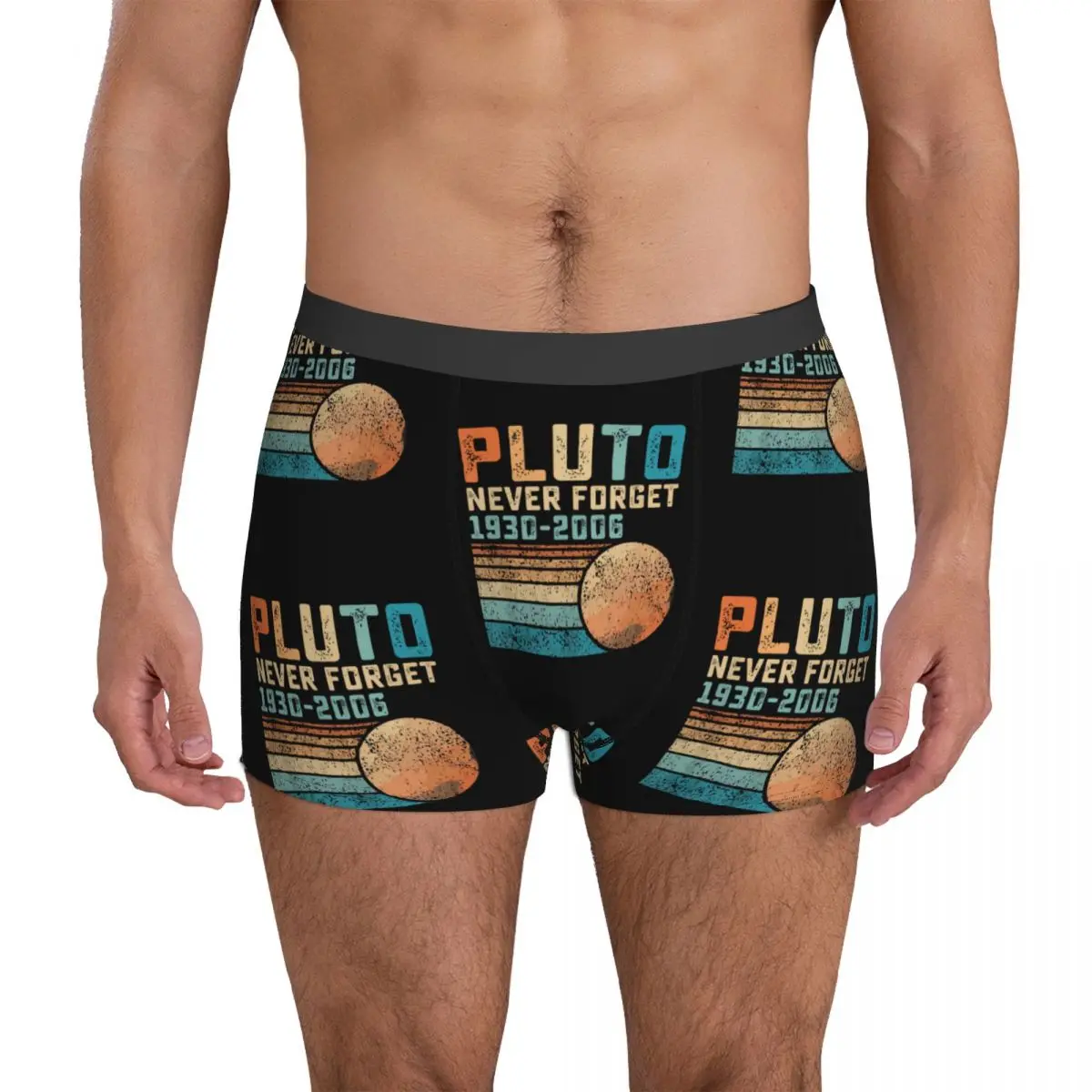 

Pluto Never Forget Underwear reminder memory galaxy space planet Pouch Hot Boxer Shorts Printed Shorts Briefs Classic Underpants