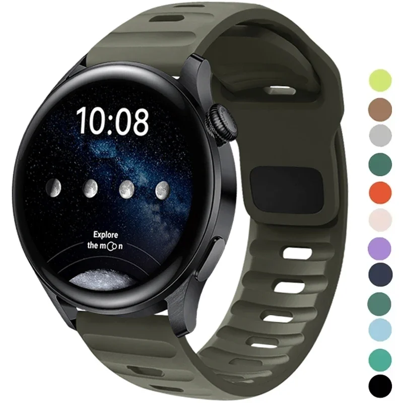 Фото Силиконовый ремешок 20 мм 22 мм для Samsung Galaxy Watch 7 6 5 4 44 40 мм 6Classic 43/47 мм Браслет GearS3 для Huawei 3 4Pro GT3/2e Band №1