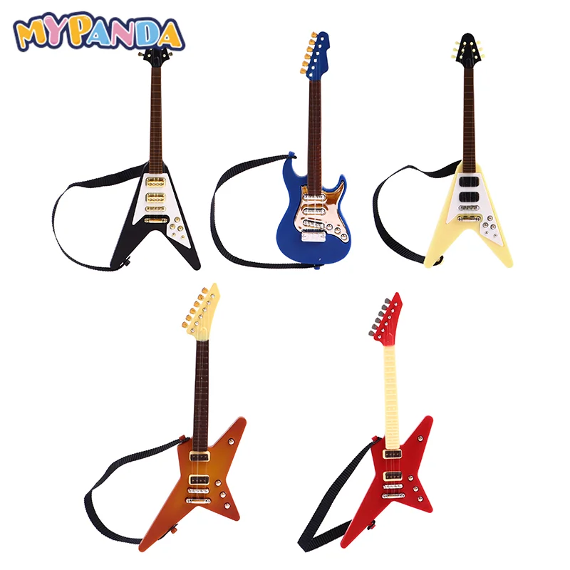 

Doll House Doll Guitar Miniature Music Electric Guitar Music Toys Musical Instrument Ornament Home Decor