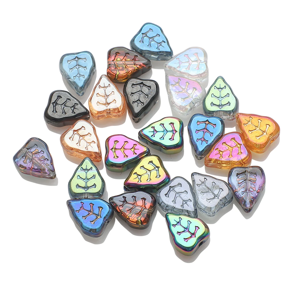 30 шт./партия стеклянные бусины в форме лепестков