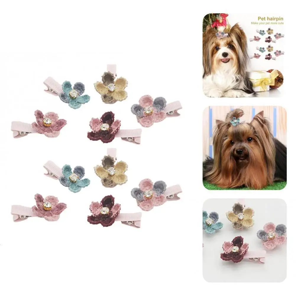 

10Pcs Dog Hairpins Novel Puppy Yorkie Small Dog Hairpins Rust Resistant Pulling-free Pets Hairpin
