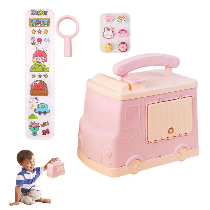 

Car Bank For Kids Car Shaped Piggy Bank Cash Saving Box Coin Can With Handle And Sticker Great Toy Gift For Boys Girls Adults
