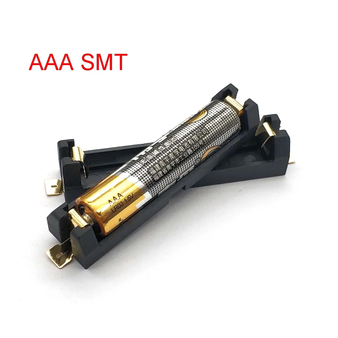 Держатель аккумулятора AAA SMD SMT THM, коробка аккумуляторов 1xAAA, аккумулятор поверхностного монтажа с контактами, DIY