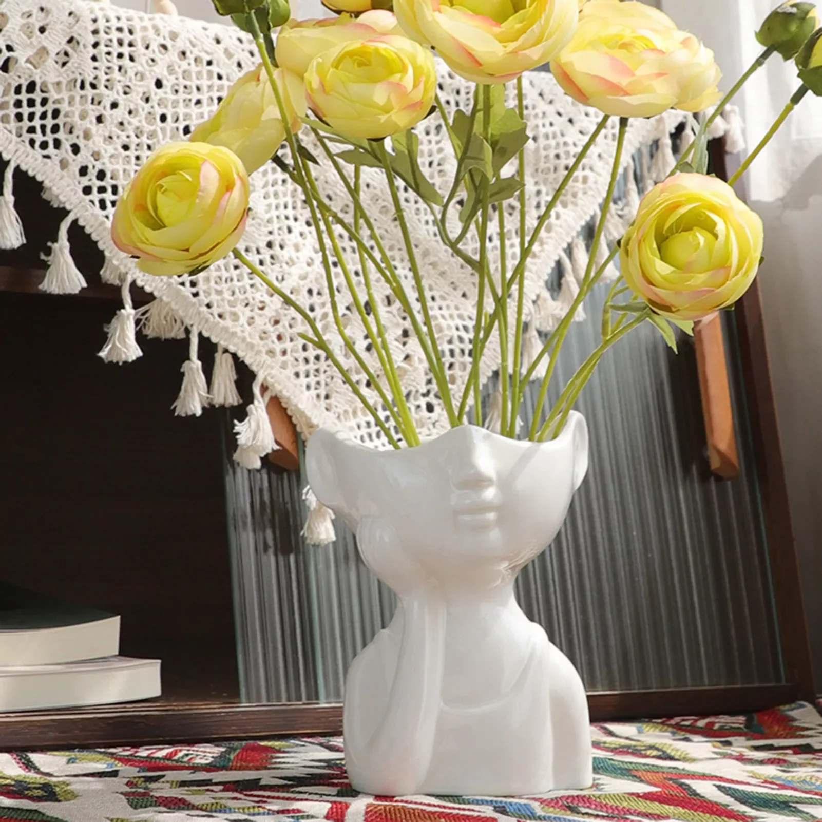 

Head VaseFace Vase Face Art Vases Modern Body Flower Vase Female Body Ceramic Vase Creative Face Flower Pot Head Planter For