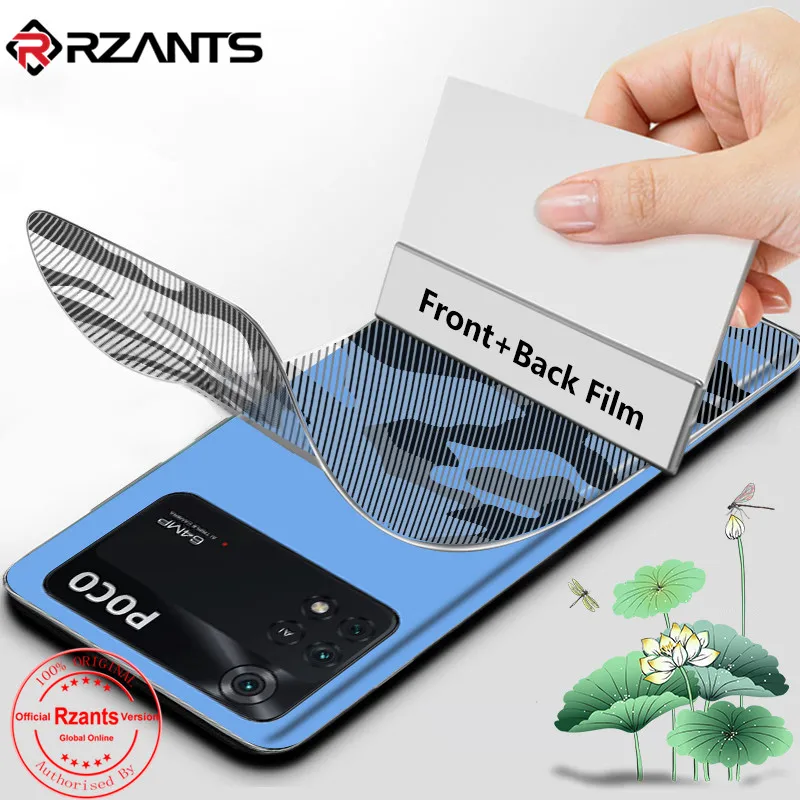 

Rzants Front Back Film For Xiaomi Poco X4 Pro 5G Screen Protector Full Cover Camouflage Soft Hydrogel Film