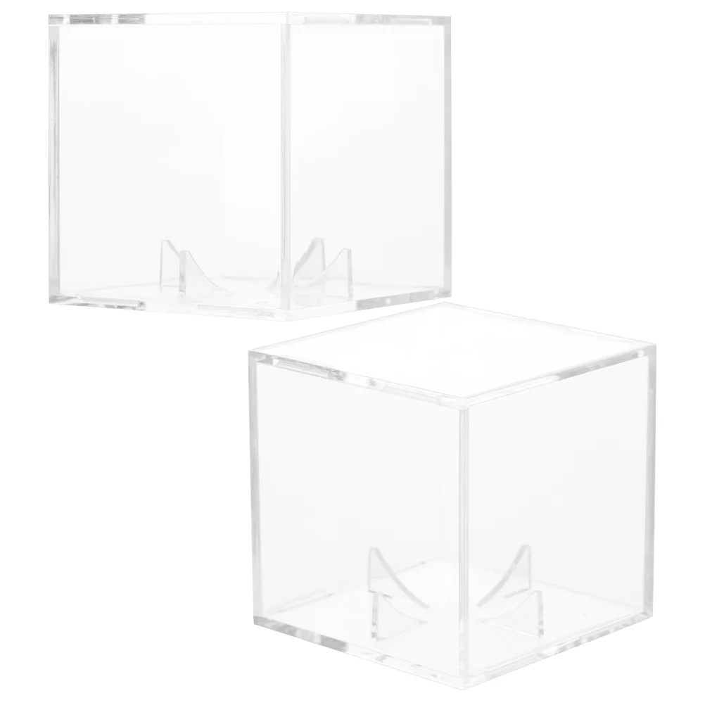 

2 Pcs Baseball Holder Display Case High Transparency Cases For Balls Small Acrylic Transparent