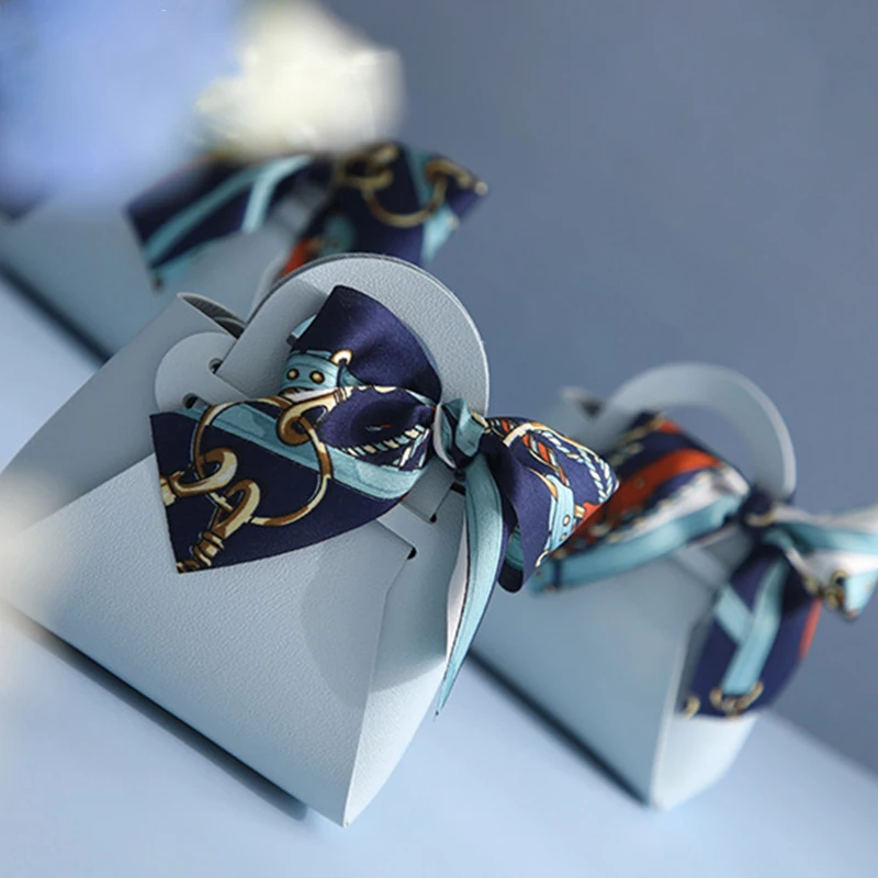 Свадебные подарочные пакеты с шарфом милая Свадебная Упаковка Подарочная