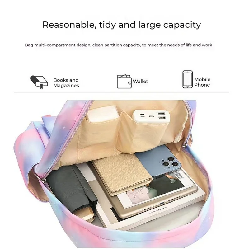 Женский комплект из трех предметов Bluey разноцветный вместительный школьный