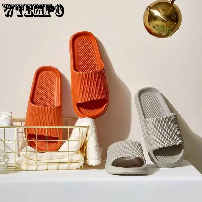 WTEMPO Summer Slippers Simple Plain Soft Bottom Home Sandals Indoor Household Non-slip Silent Fashion Unisex Shoes Dropshipping