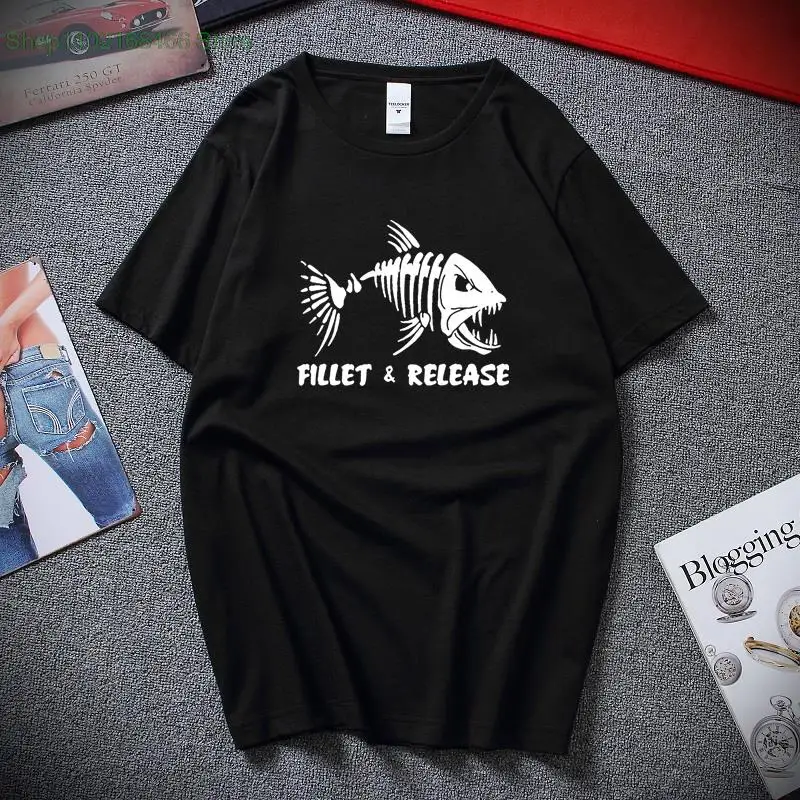 

Men's Fillet and Release Fishinger T-Shirt Print T Shirt Men Summer Tee Shirt Mens New Tee Shirts Printing