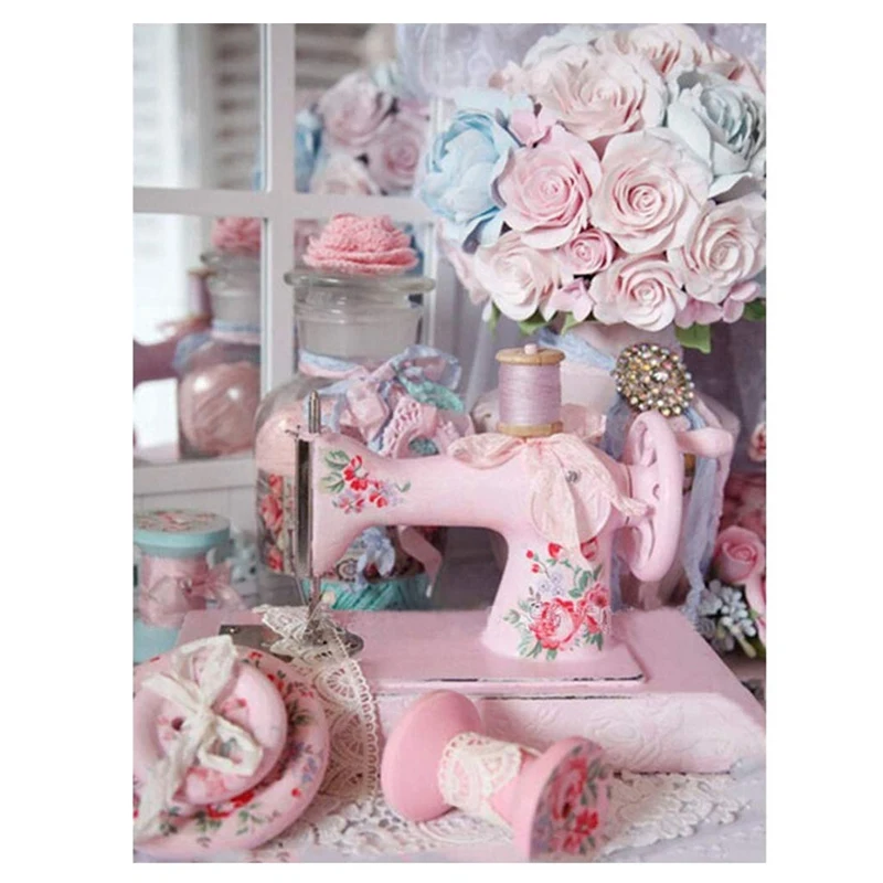 

DIY Diamond Painting Diamond Embroidery Round Resin Diamond Cross Stitch Home Wall Decor 30X40cm,Sewing House