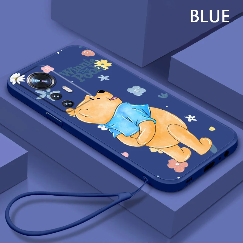 

Cute Disney Winnie Pooh For Xiaomi Mi 13 12T 11i 11X 10S 10 Pro Lite Ultra 5G Liquid Rope Silicone Phone Case