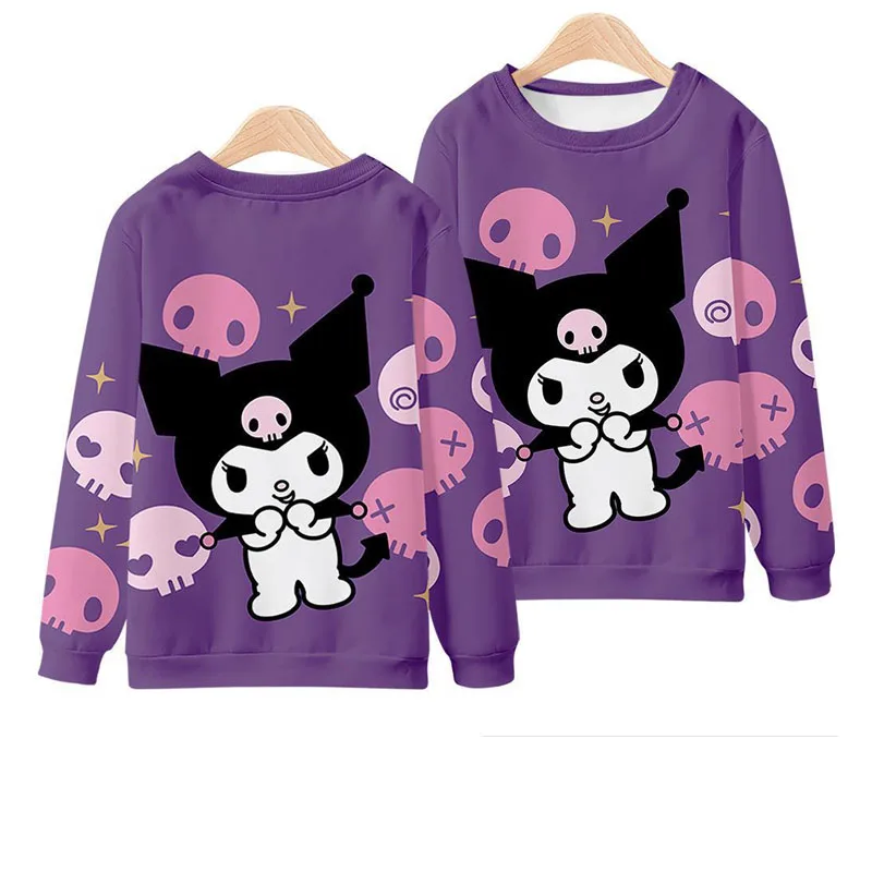

Kawaii Sanrioed аниме Kuromi Детская одежда Детский Теплый свитер для мальчиков девочек Свитшот мультяшный детский пуловер Топы рождественские пода...
