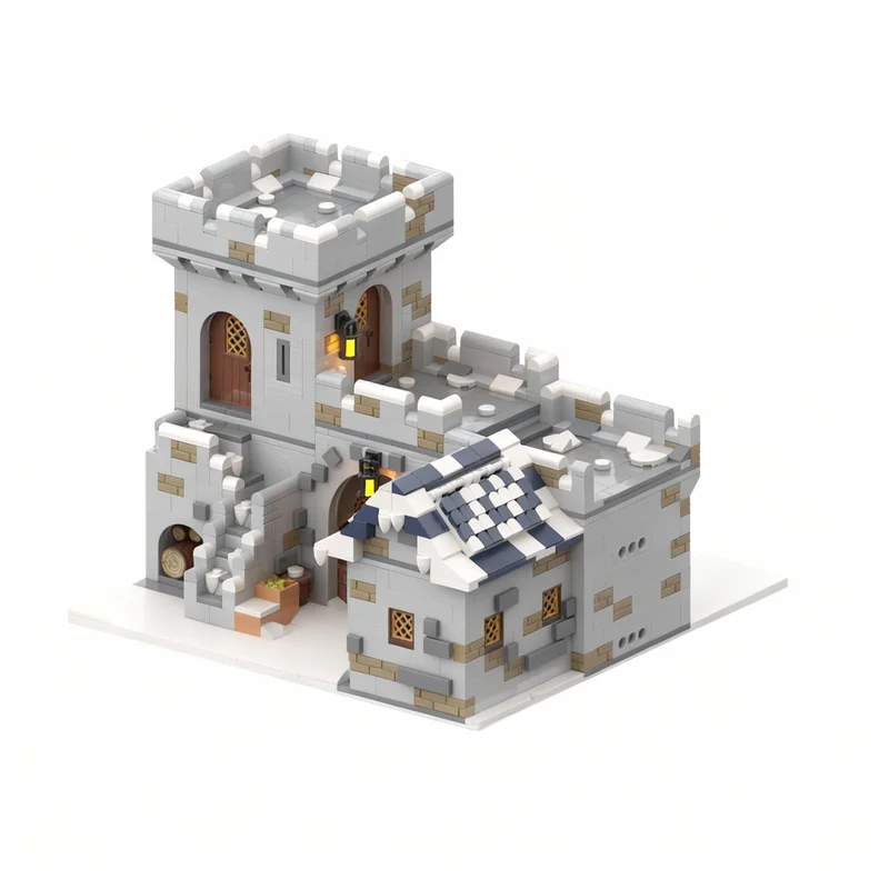 Фото Набор для сборки замка MOC (2003 детали): Модель Ворот Деревни, Конструктор, Архитектурная модель, Идея подарка на Фестиваль/День Рождения №3