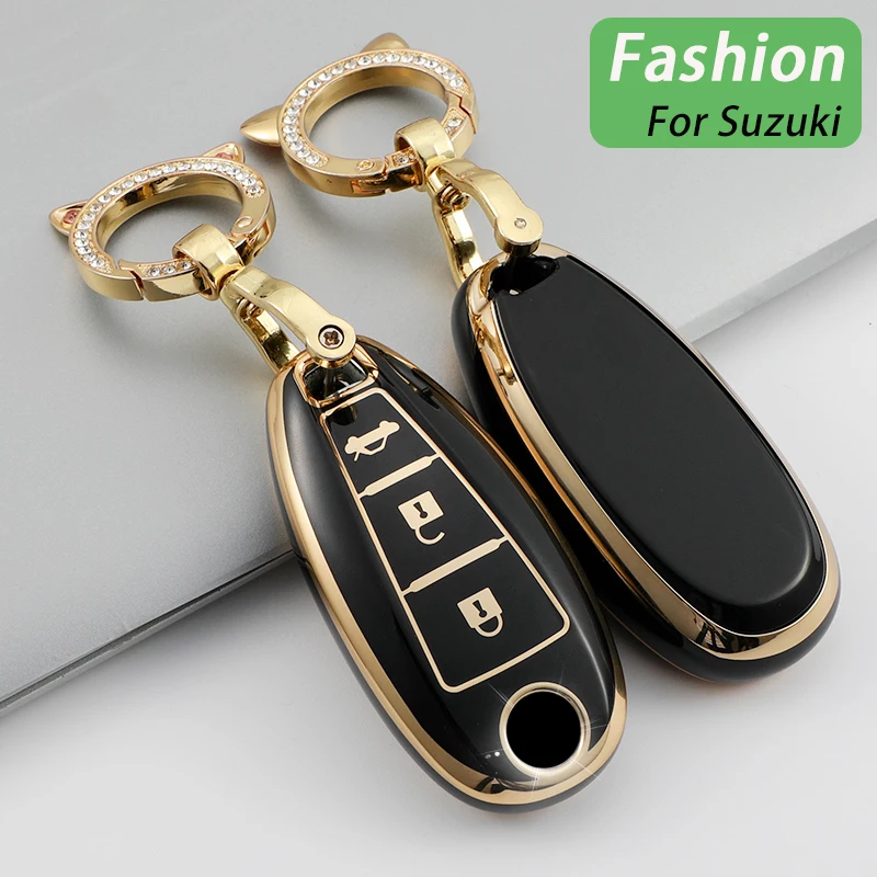 

Fashion TPU Car Key Case Cover Shell Fob for Suzuki Vitara Swift Ignis Kizashi SX4 Baleno Ertiga 2019 Full Cover Accessories