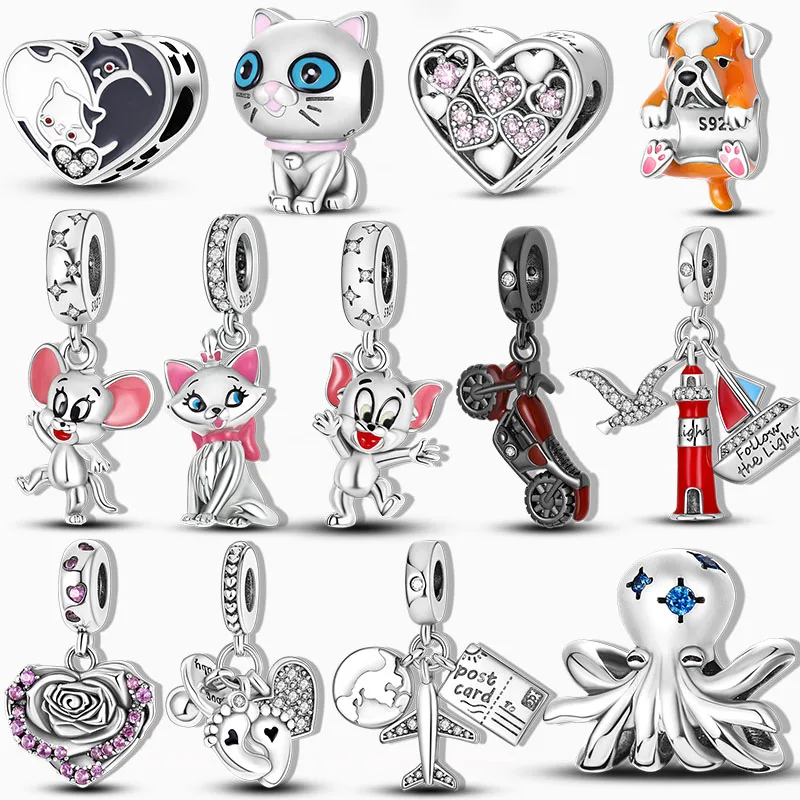 

charms plata de ley 925 original Fits Original Pandora Bracelet Necklace Silver Color Charm Bead Women Pendant Beads Diy Jewelry