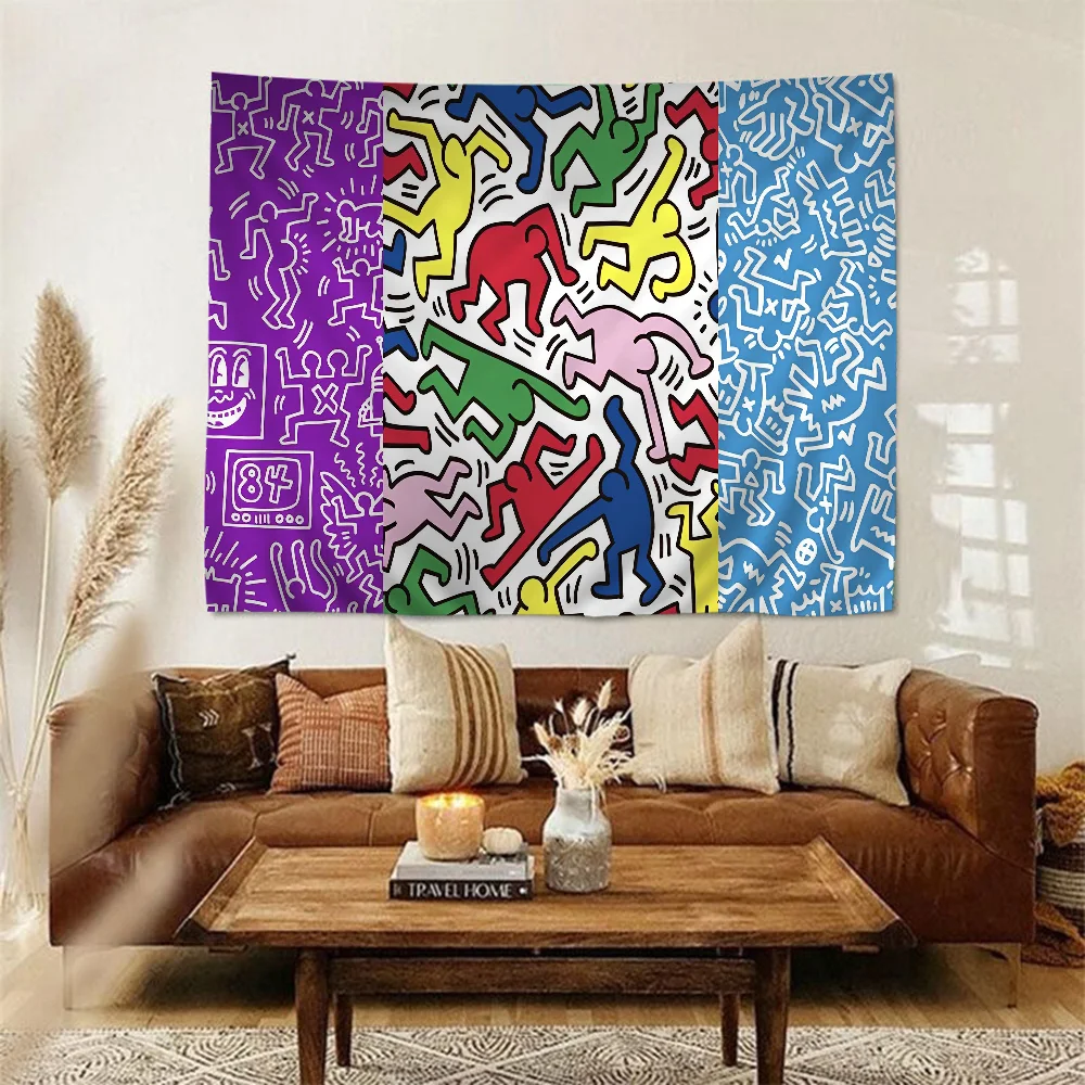 K-Keiths-Harings DIY Wall Tapestry Art Science Fiction Room Home Decor