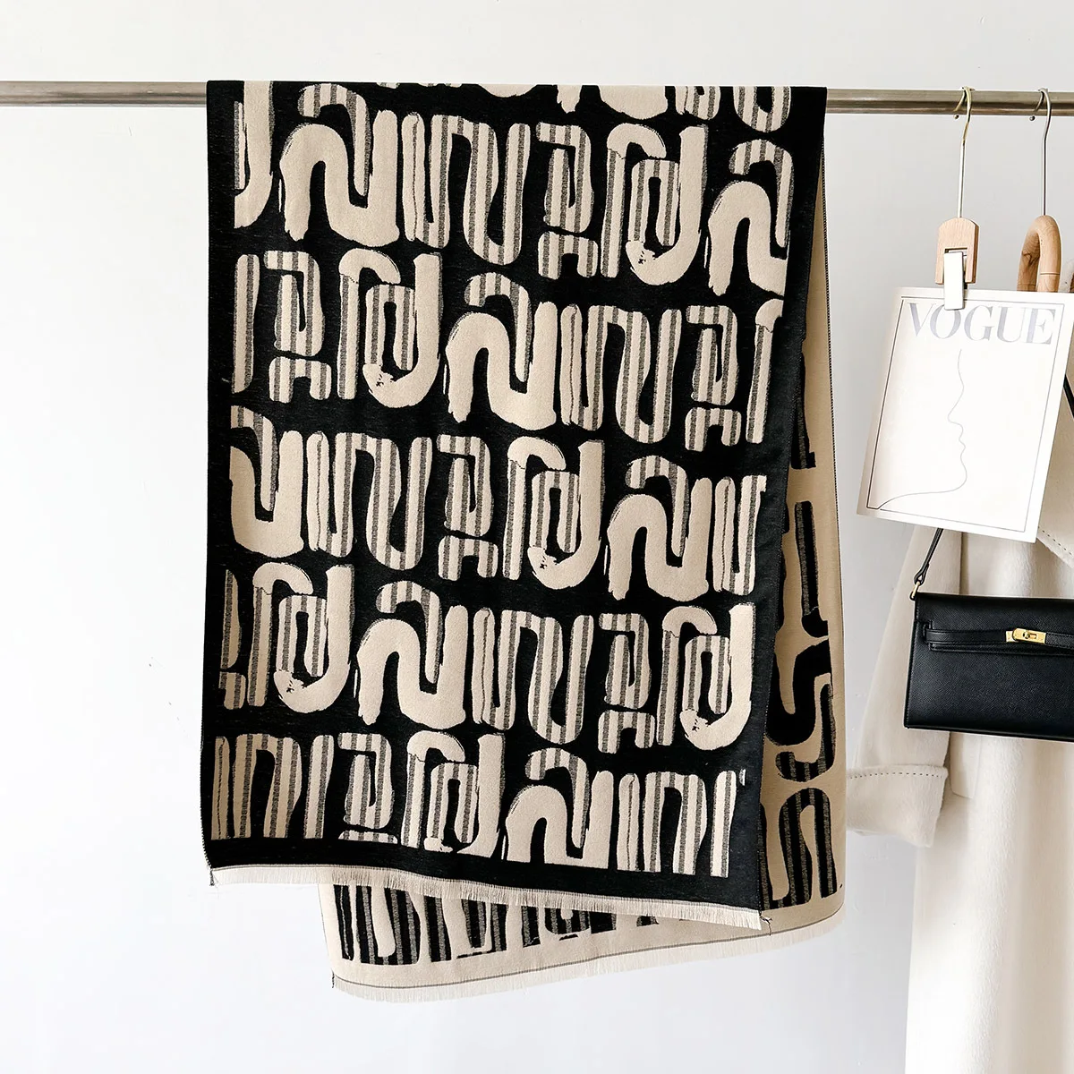 Зимний Теплый Кашемировый Шарф Для Женщин 2024 Роскошный Дизайн Толстая Шаль Из