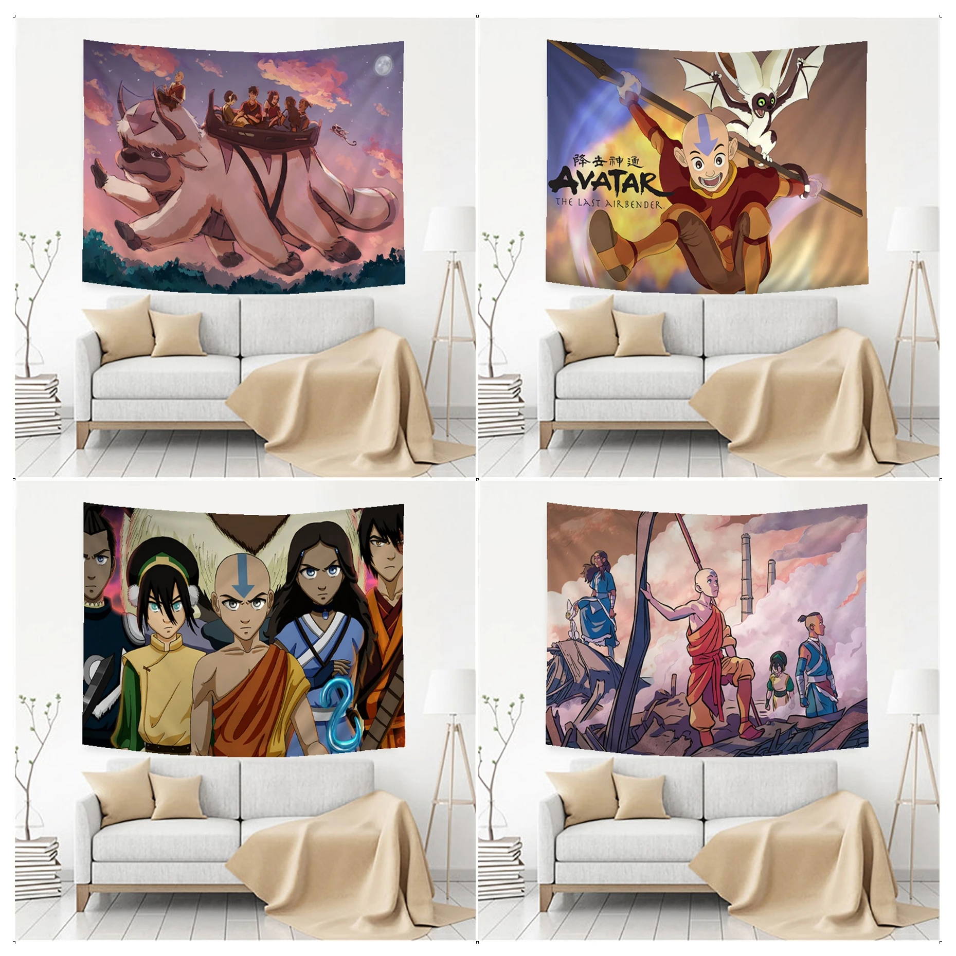 

Avatar The Last Airbender Chart Tapestry Cheap Hippie Wall Hanging Bohemian Wall Tapestries Mandala Home Decor
