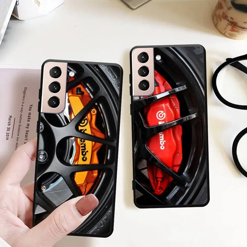 

Car Silhouette Brembo Phone Case for Samsung S22 S21 S20 ultra pro plus S10 S9 S8 Note 20 10 Ultra phone Bumper Covers