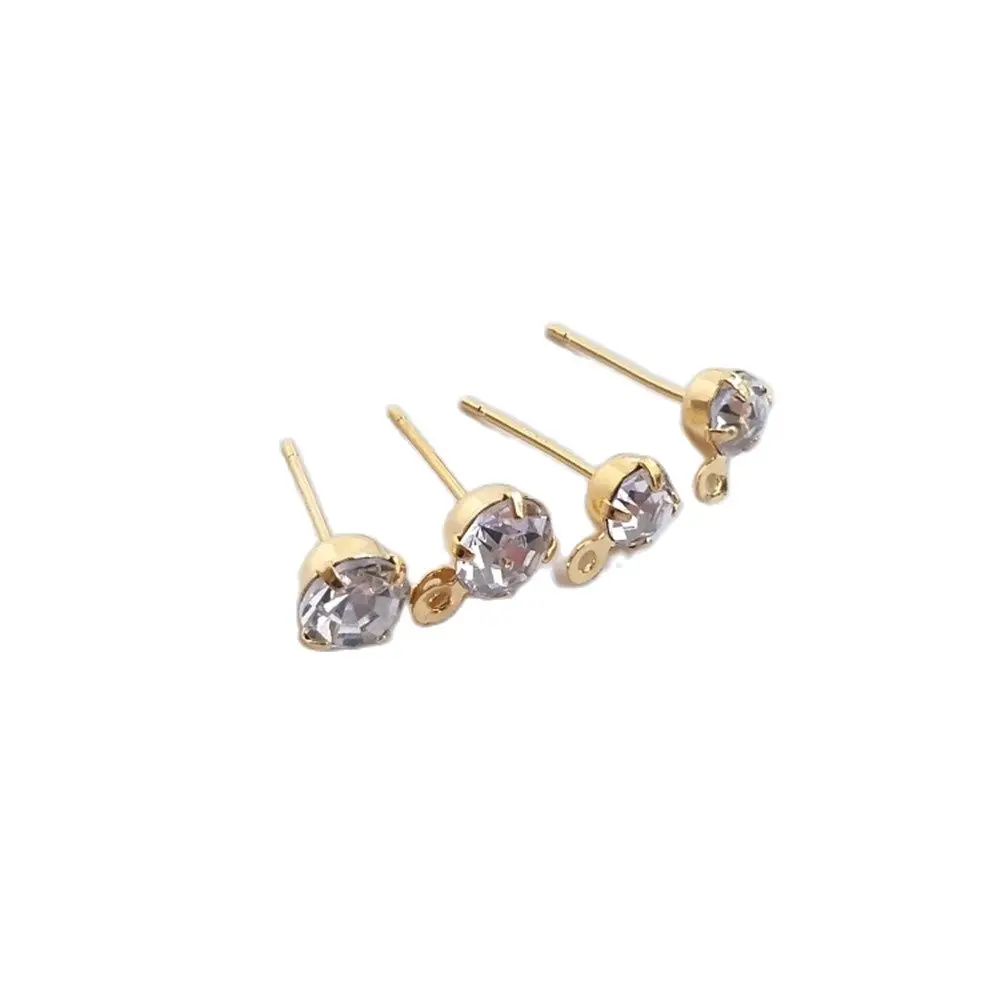 

18K gold plated zircon with hanging earrings, diamonds, hanging rings diy earring accessories