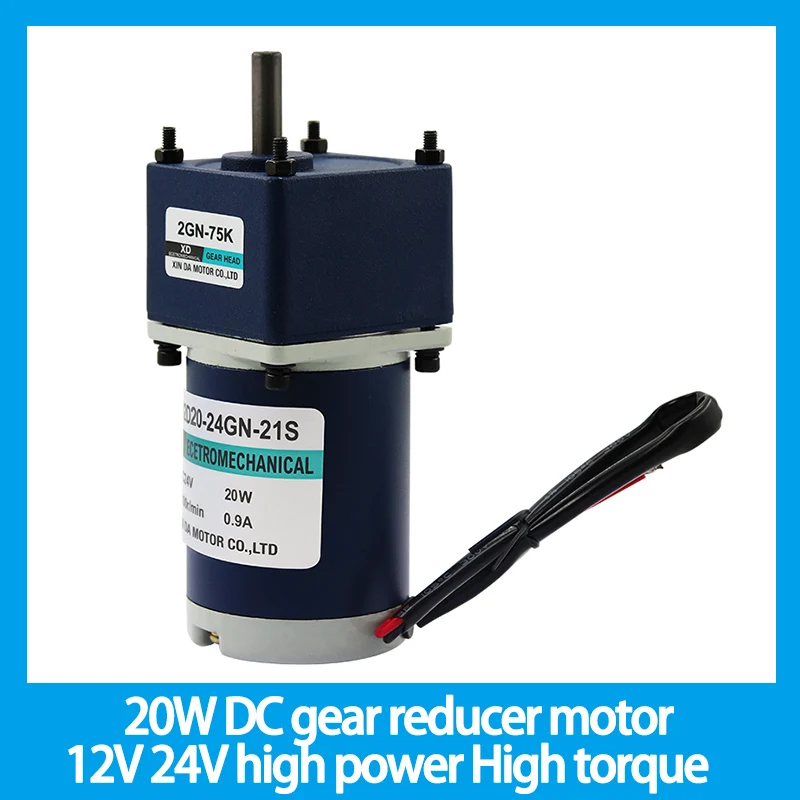 Gear Reducer Motor Alta Potência Alto Torque Velocidade Ajustável cw Ccw 20w 12v 24v dc