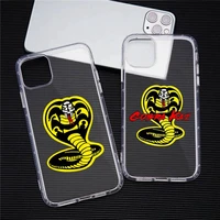cobra kai snake phone case transparent for iphone 13 12 11 pro max mini xs max 8 7 plus x se 2020 xr cover