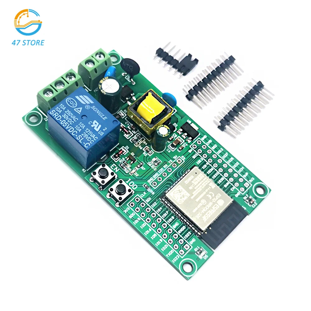 

Релейная плата ESP32 с Wi-Fi, однорелейный модуль, плата разработки с питанием от сети переменного тока, порт ввода/вывода, программный порт UART, ф...