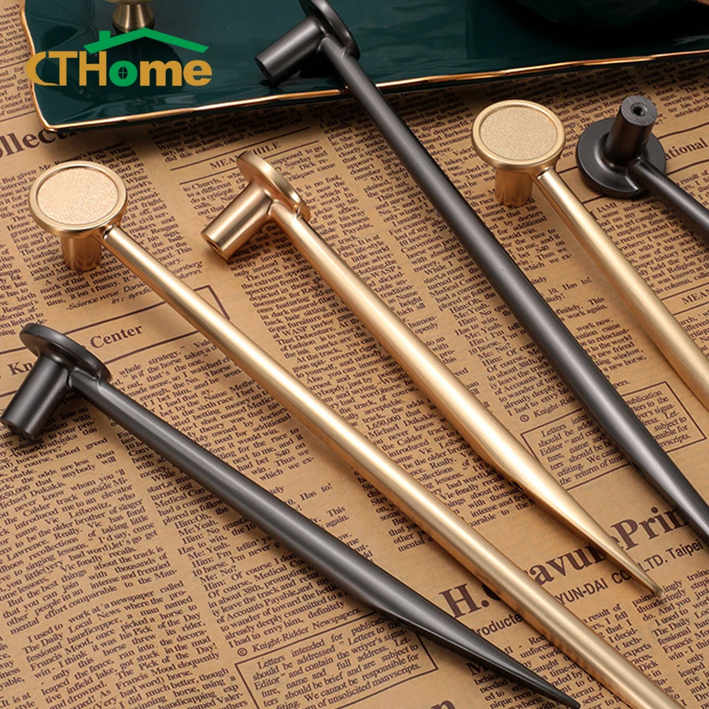 

Zinc Alloy Door Handle Gold Gray Wardrobe Kitchen Cabinet Pulls 96-192mm Single Hole Drawer Knobs Furniture Hardware Handles