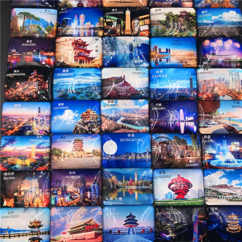 Хрустальный Магнитный Магнит на холодильник Пекин Юньнань Чэнду наклейка на холодильник Китай знаменитый путешествие Chongqing сувенирные магниты для холодильника