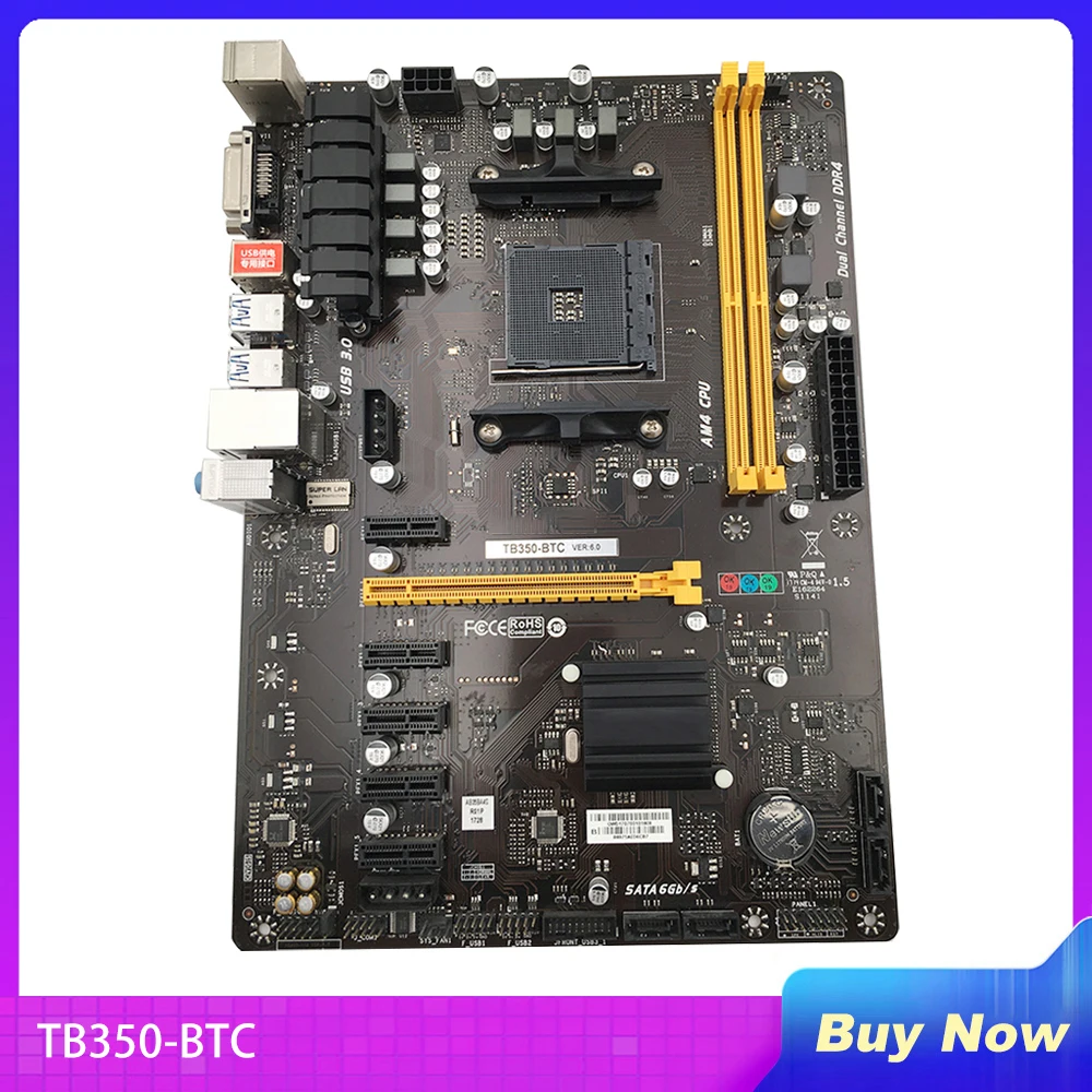 

TB350-BTC For BIOSTAR PC Desktop Motherboard 6PCIE DDR4 AM4 32GB SATA3