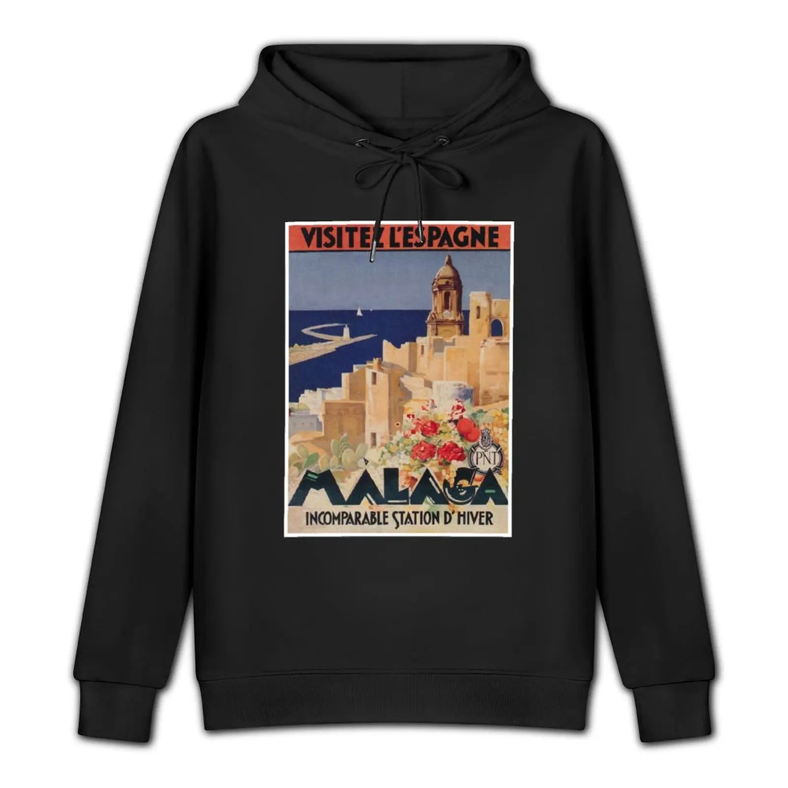 Малага Испания винтажный туристический плакат пуловер с капюшоном мужская