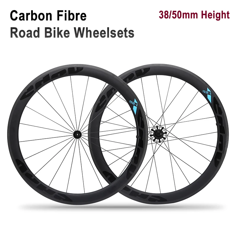 

700C Carbon Fiber Road Bicycle Wheelsets 28" 38/50mm Full Carbon Rim Sealed Bearing Hub Quick Release Racing Bike Wheels