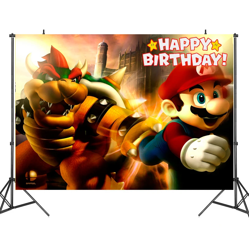 Игровой оригинальный фон для дня рождения в стиле супер Марио Братья тканевая