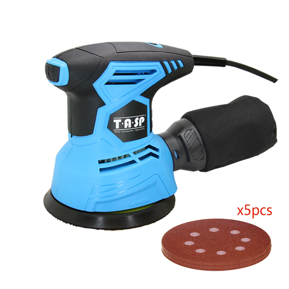 230V 300W Random Orbital Sander Variable Speed Rotary Sanding Machine Woodworking Tools  Dust Collection Bag & 5 Sandpapers